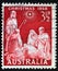 Christmas stamp printed in Australia shows birth of Jesus Christ