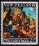 Christmas stamp printed in New Zealand shows birth of Jesus Christ, adoration of the Magi