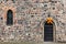 Christmas star above an old monastery door, Zinna, Germany