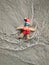 Christmas starfish in the surf on New Smyrna Beach, Florida