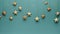 Christmas Stars Decoration: Wooden Stars Hanging On Turquoise Background