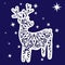 Christmas stencil of a deer with an openwork pattern