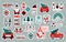 Christmas sticker bundle. New Year planner stickers. Buffalo plaid snowflakes. Christmas gnomes. Santa Claus squad