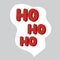 Christmas sticker with hohoho lettering, holiday element ready for print, vector