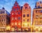 Christmas in Stockholm. Old colorful houses on the square Stortorget in Gamla Stan