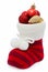 Christmas stocking with decorations