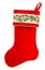 Christmas stocking. red sock for Santa\'s gifts isolated on white