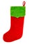 Christmas stocking. red sock for Santa\'s gifts. winter holidays
