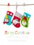 Christmas stockings isolated on white.