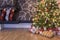 Christmas stockings and tree