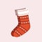 Christmas stockings vector. Colorful sock for winter holiday.