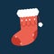 Christmas stockings vector. Colorful sock for winter holiday.