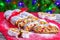 Christmas Stollen, traditional german christmas cake with dried