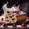 Christmas stollen, traditional holiday festive sweet bread pastry cake with fruits