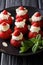 Christmas Strawberry Dessert stuffed with whipped cream.