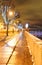 Christmas street in St. Petersburg decorated with fairy lights