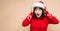 Christmas stress - woman wearing santa hat stressing for christmas shopping with copyspace for your text. Funny image of shouting