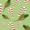 Christmas sweetmeats green background vector pattern