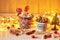 Christmas sweets candy and marmalade on the table