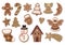 Christmas sweets collection with decorative gingerbread