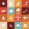 Christmas symbols & icons in vintage colors