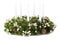 Christmas table decoration wreath with candles on white
