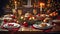 Christmas table full of great food