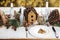 Christmas table setting with gingerbread. Holiday table