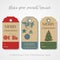 Christmas Tags, stickers, badges, labels or banner for your gift box on grey background. Vector illustration for Holiday