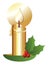 Christmas Theme Holy Leaves with Candle