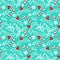 Christmas themed doodle style holly berries and candy canes pattern