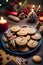 Christmas themed picture with cookies for a cookie-challenge at work.