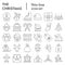Christmas thin line icon set. Holiday and new year collection, vector sketches, logo illustrations, web symbols, linear
