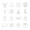 Christmas thin line icons