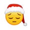 Christmas thoughtful face Large size of yellow emoji smile