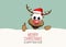 Christmas Thumbs Up Reindeer Snow Background
