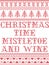 Christmas time mistletoe and wine Scandinavian seamless pattern inspired by nordic culture festive winter in cross stitch