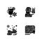 Christmas time recreation black glyph icons set on white space