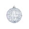 Christmas toy for the Christmas tree and new year, beautiful silver sparkly ball isolated on the white background