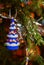 Christmas Toy wooden brightly colored Christmas tree hanging on