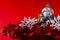 Christmas toys , snowman, Happy New Year 2021, Merry Christmas, on a red blackground, horizontal