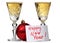 Christmas toys and wineglasses one