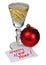 Christmas toys and wineglasses two