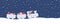 Christmas train with gifts and snowman. Seamless border. Christmas background