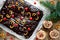 Christmas treats for dessert - festive chocolate cake and cupcakes