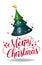 Christmas tree 3d abstract shape design decorative with calligraphy