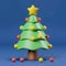 Christmas tree 3d icon in cartoon toy style. Minimalistic stylized 3d illustration of conical shaped Christmas tree