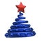 Christmas tree abstract blue red star decoration