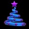 Christmas tree abstract helix decoration blue purple