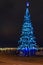 Christmas tree on Admiralty Embankment at night. Saint Petersburg, Russia